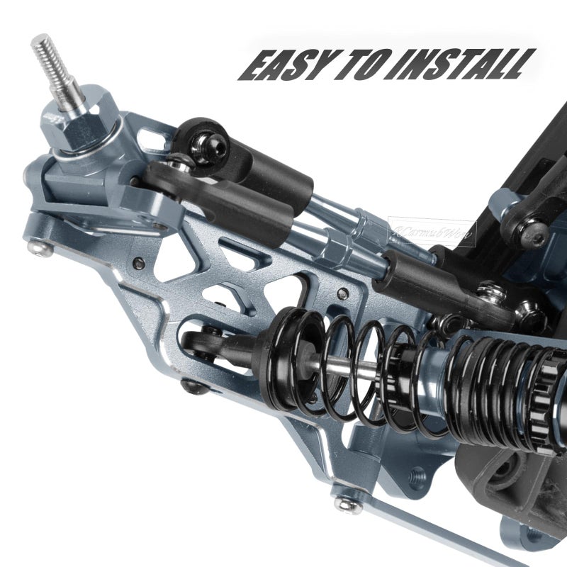 RcarmubWow RC Upgrades Part for 1/10 Slash 2WD,Slash 2WD VXL,Alloy Aluminum Front Rear Suspension Arms,Front Steering Block,Rear Stub Axle Carriers,Left Right Caster Blocks,Titanium - Image 3